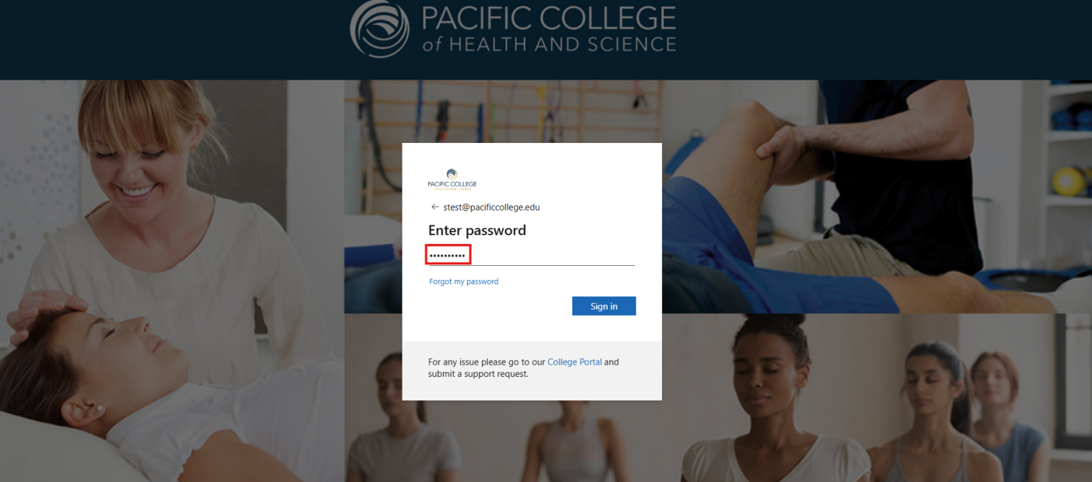 Logging into the Student Portal Pacific College of Health and Science