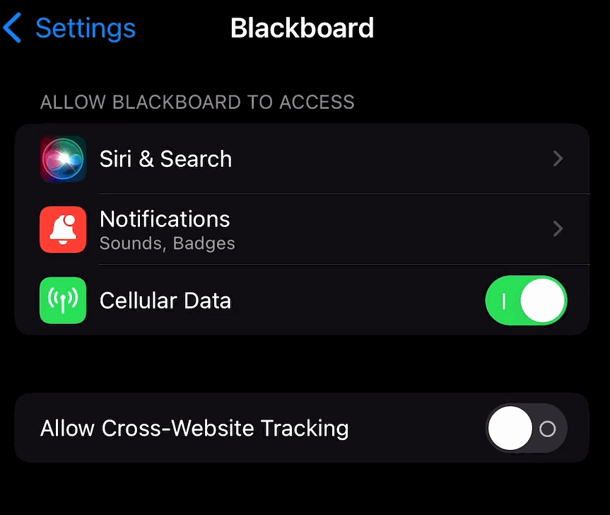 Enable Allow Cross-Website Tracking